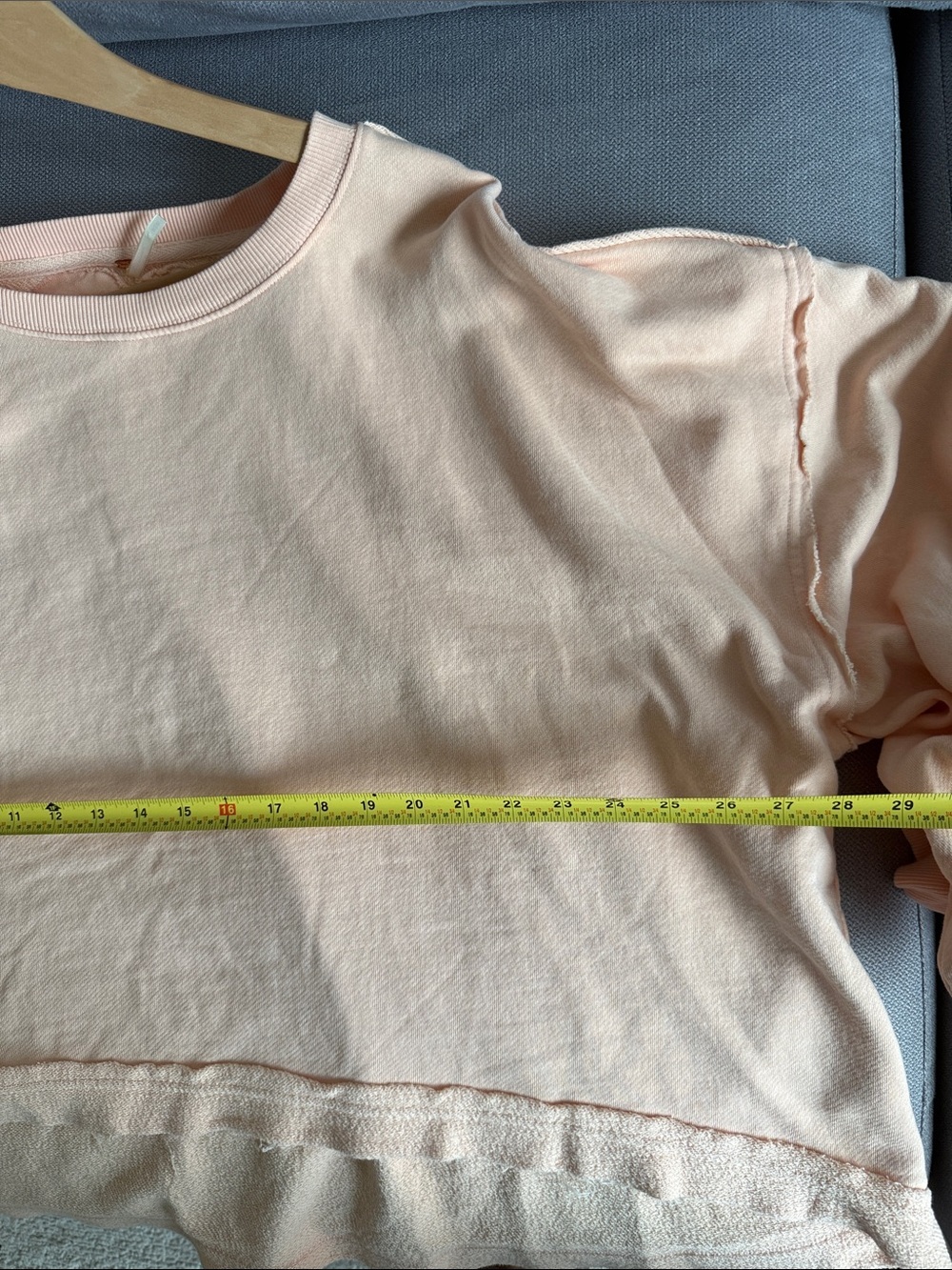 Free People Peach Oversized Raw-Hem Sweatshirt Size M - Picture 7 of 11